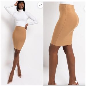 AKIRA SEXY BANDAGE PENCIL SKIRT BEIGE